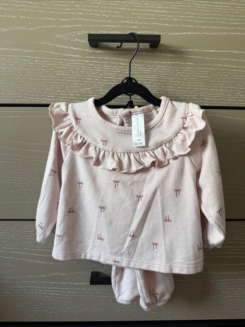 Baby Pink Ruffle Collar Two-Piece Outfit